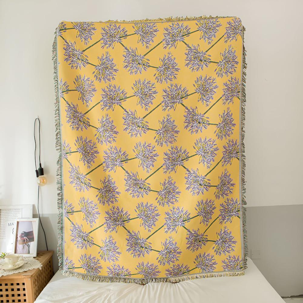 Agapanthus-Decke mit Quasten 130 x 180 cm