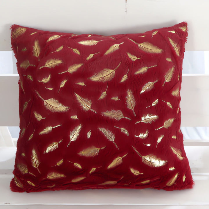 Kissenbezug Samt Blattmotiv 43x43 cm