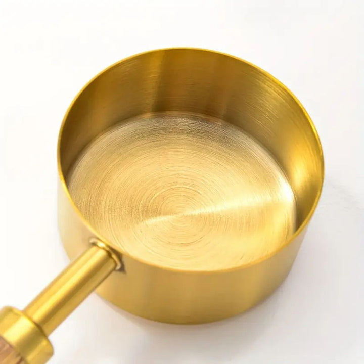 Messlöffel aus Stahl mit Holzgriff, 4er-Set