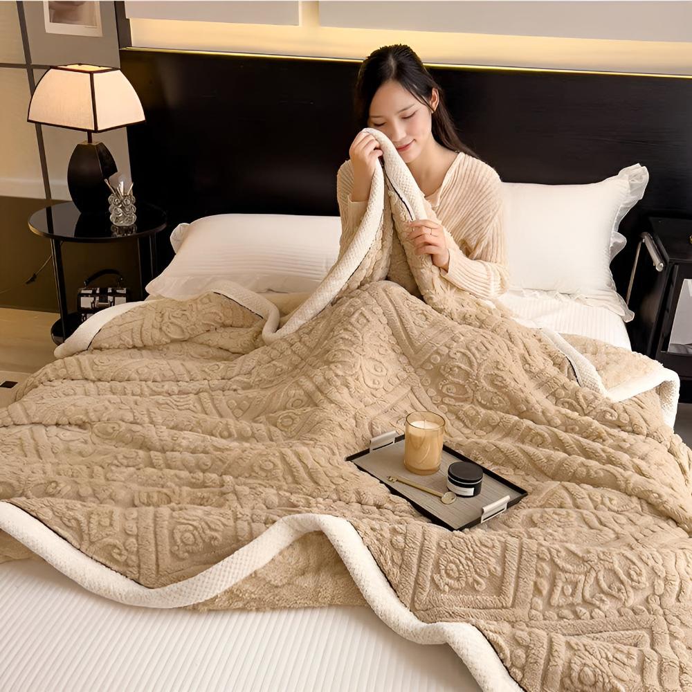Samt-Sherpa-Decke mit Mandala