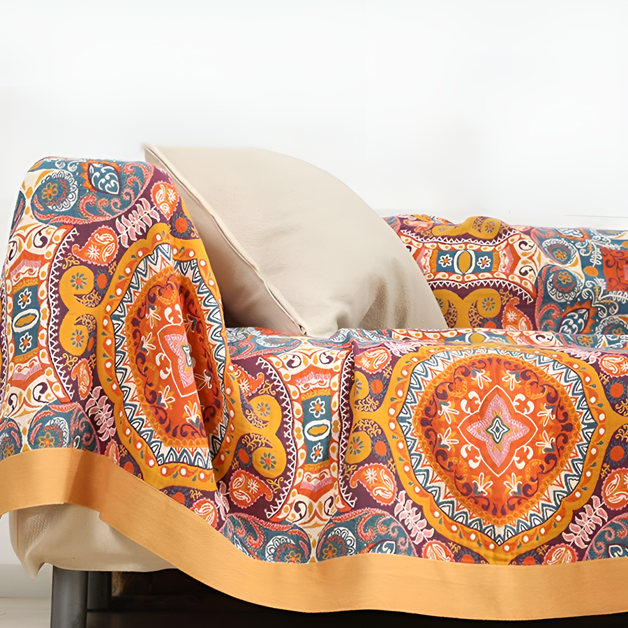 Plaid bohème en coton — Bohème soleil levant