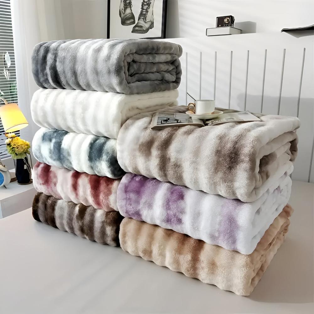 Plaid en fausse fourrure à motif batik