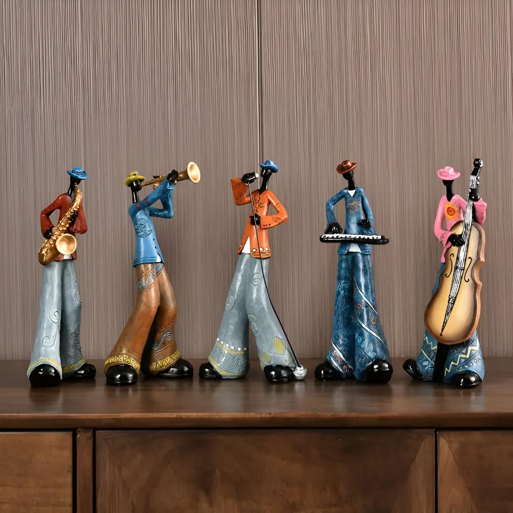 Musikerfigur aus Kunstharz, Jazz-Flair