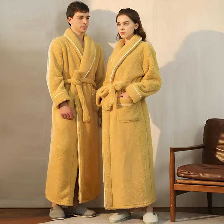 Bademantel Fleece mit Sherpa