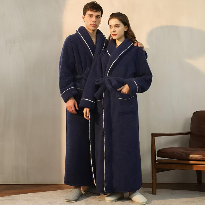 Bademantel Fleece mit Sherpa