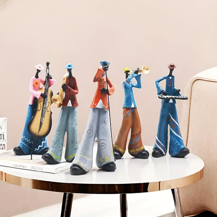 Musikerfigur aus Kunstharz, Jazz-Flair