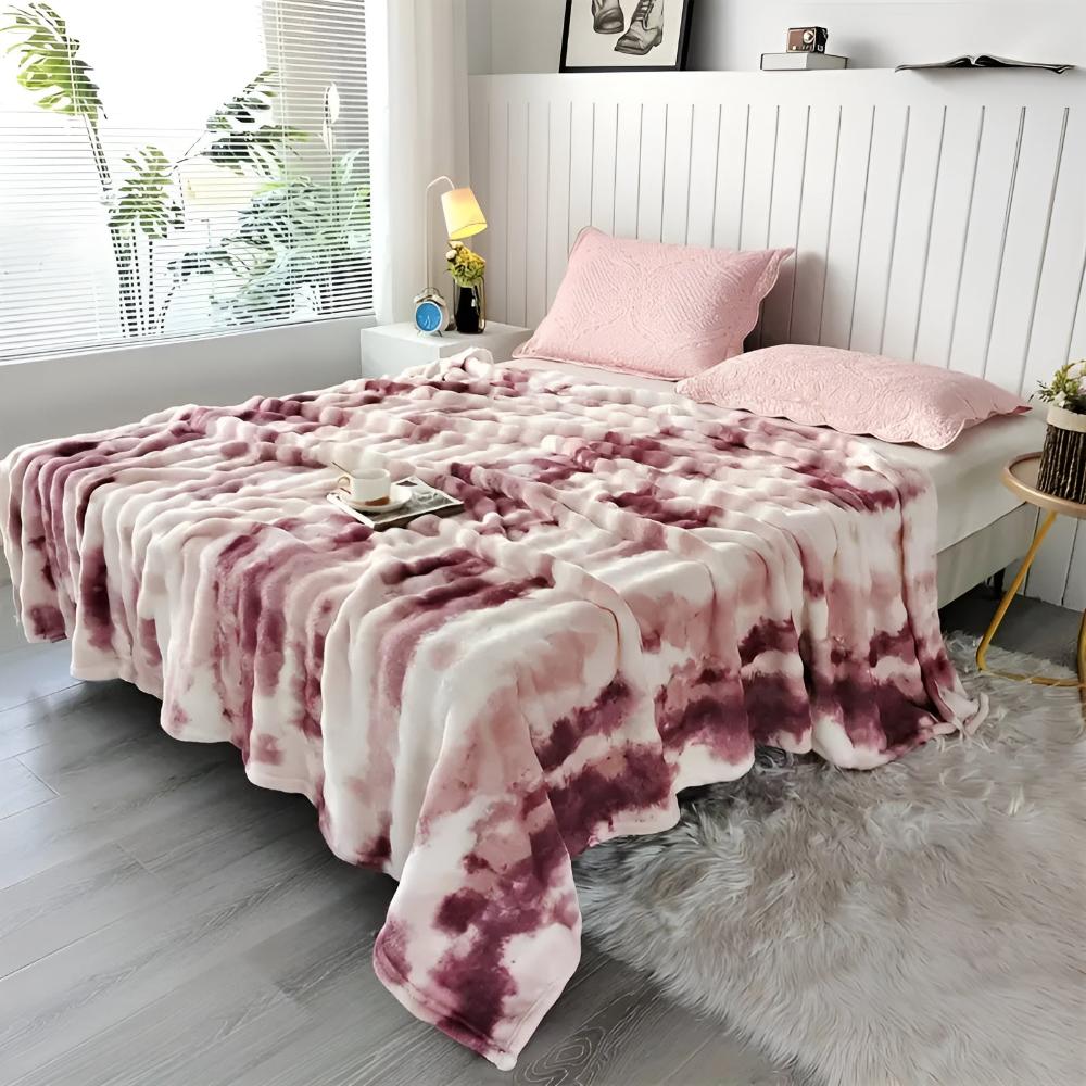 Plaid en fausse fourrure à motif batik