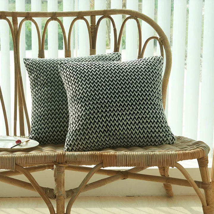 Housse de coussin à chevrons