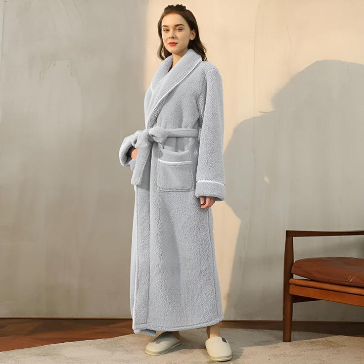 Bademantel Fleece mit Sherpa