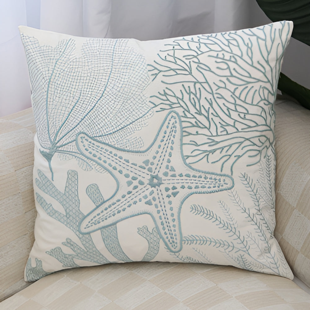 Kissenbezug bestickt maritime Motive 45x45 cm