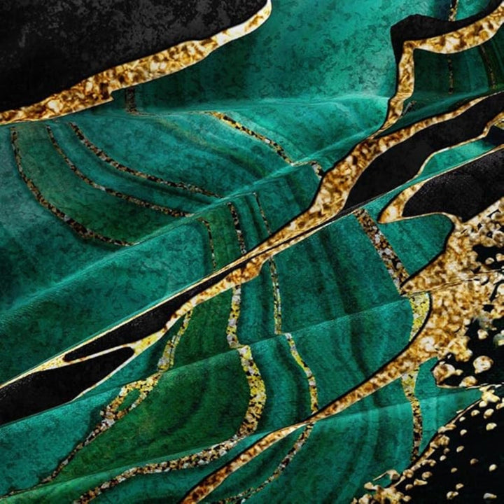Bettwäsche-Set Marmormuster mit Goldakzent
