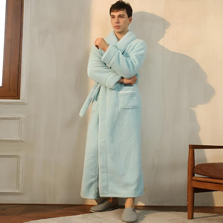 Bademantel Fleece mit Sherpa