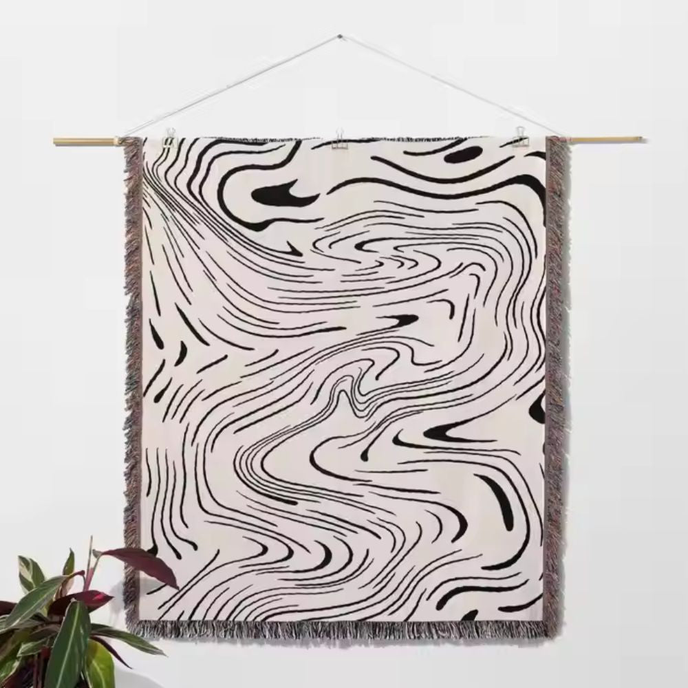 Plaid en coton tissé à motif marbré