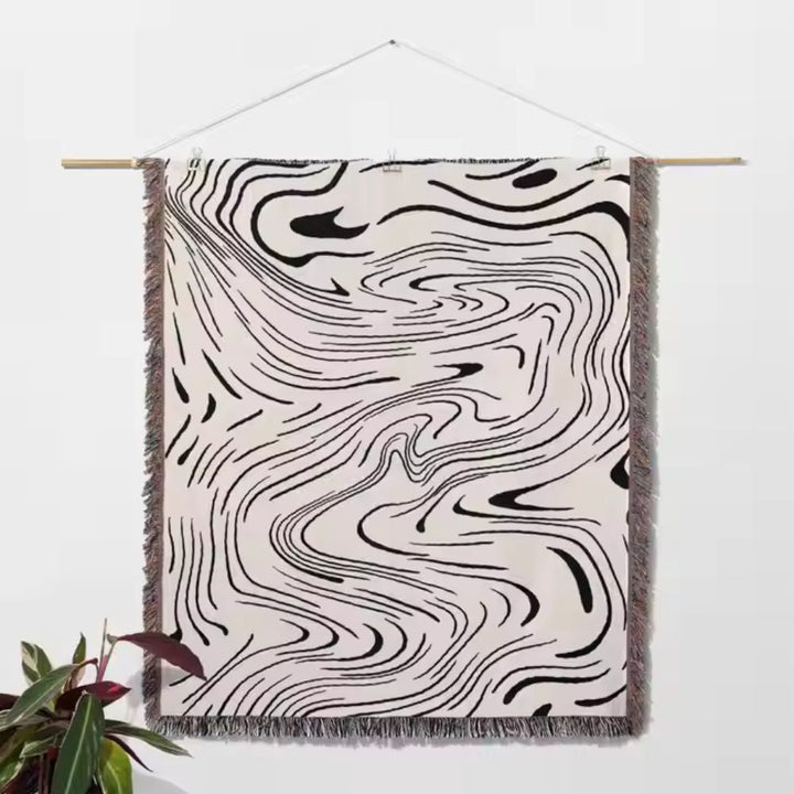 Plaid en coton tissé à motif marbré