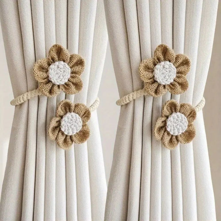 Raffhalter Hanfseil mit Blüte 2er-Set