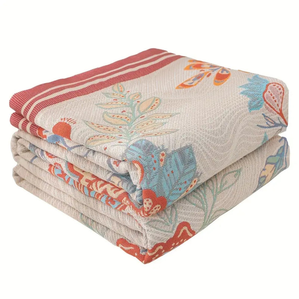 Wendbare Baumwoll-Tagesdecke mit Blumenmuster 250 x 250 cm