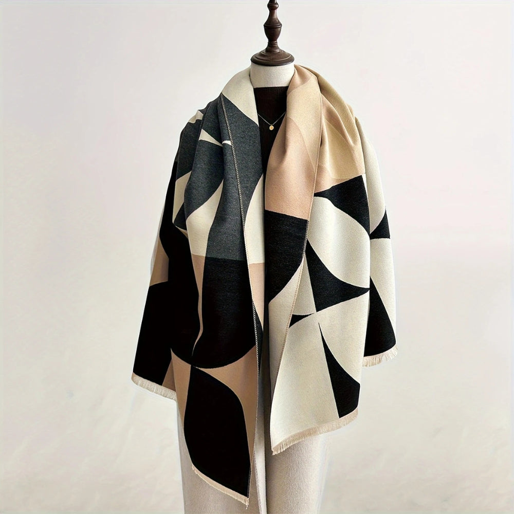 Poncho-Schal wendbar zweifarbig