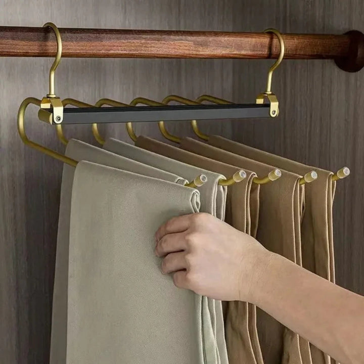 Porte-pantalons pivotant en aluminium pour 6 pantalons