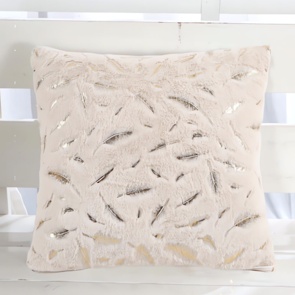Kissenbezug Samt Blattmotiv 43x43 cm