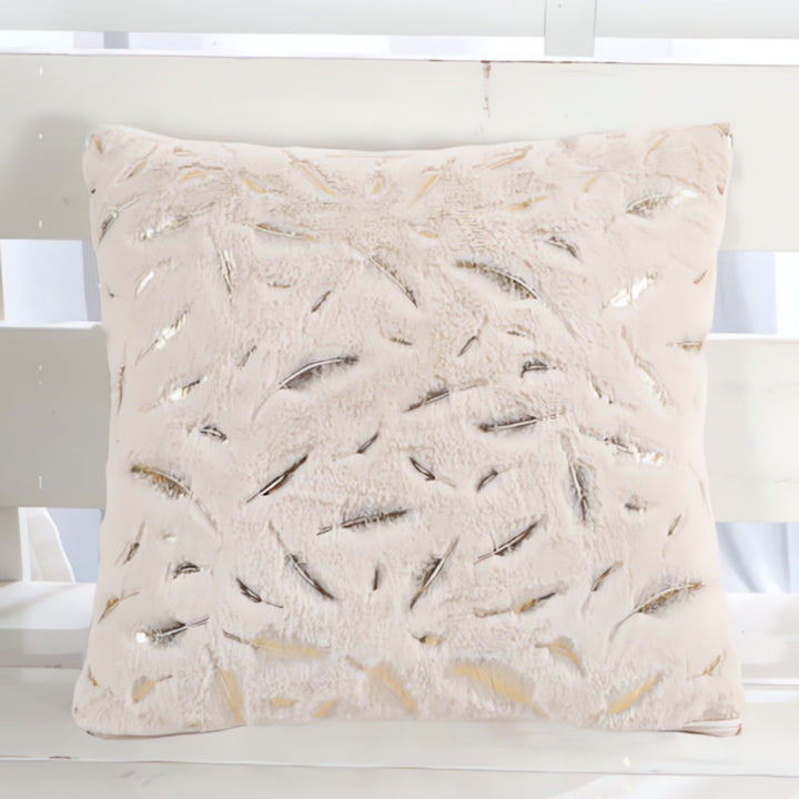 Kissenbezug Samt Blattmotiv 43x43 cm
