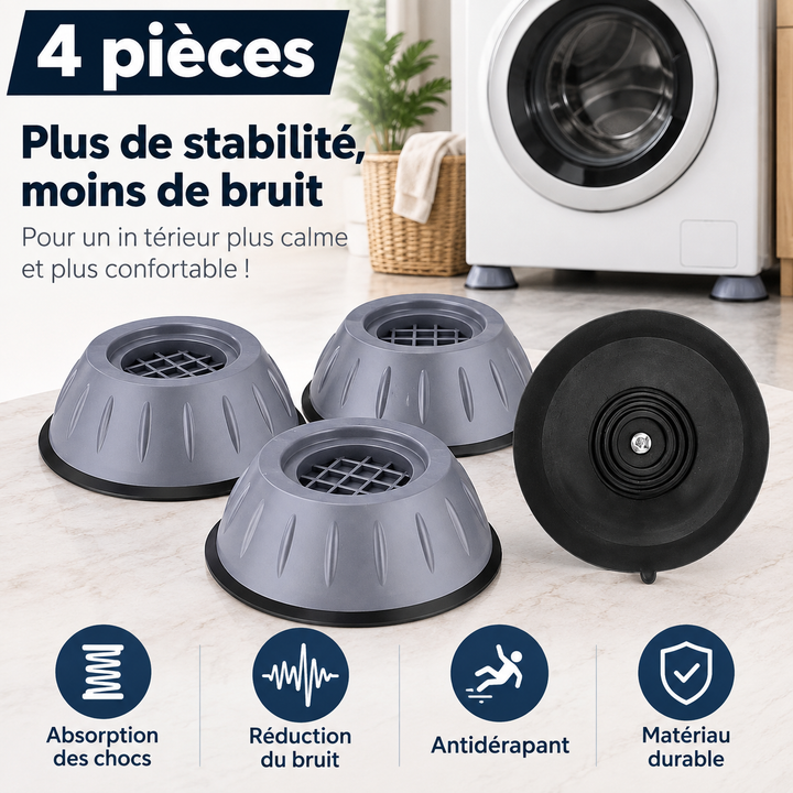 Patins anti-vibration pour lave-linge, lot de 4