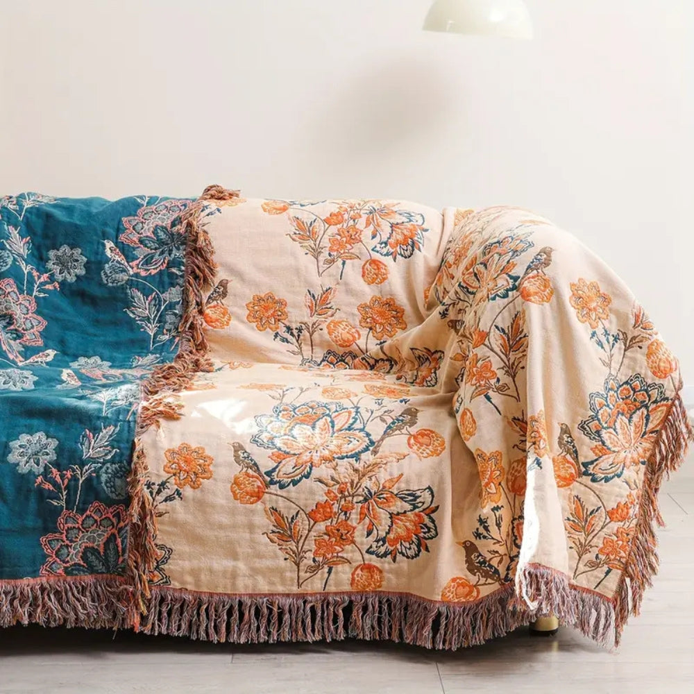 Rustikale Tagesdecke aus Baumwolle im Boho-Stil 200 x 230 cm