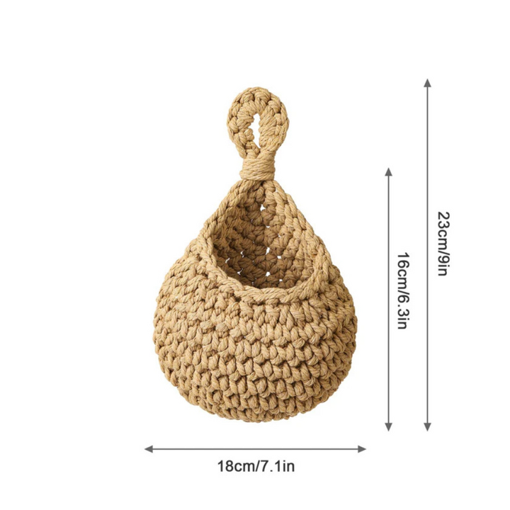 Panier suspendu en jute tressé