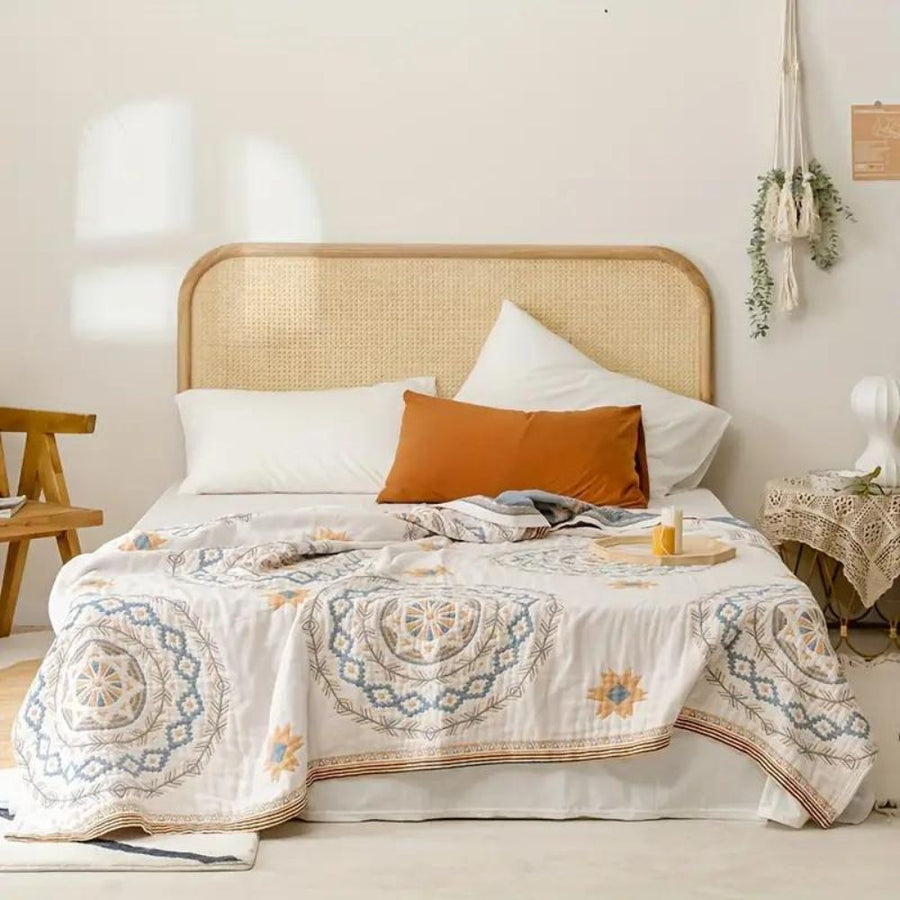 Plaid bohème en coton — Mandala serein