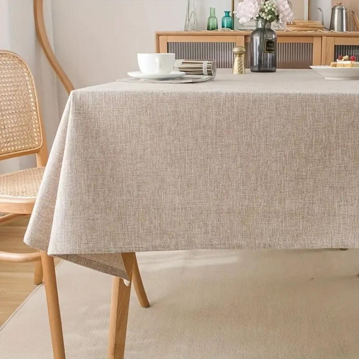 Nappe unie en coton et lin