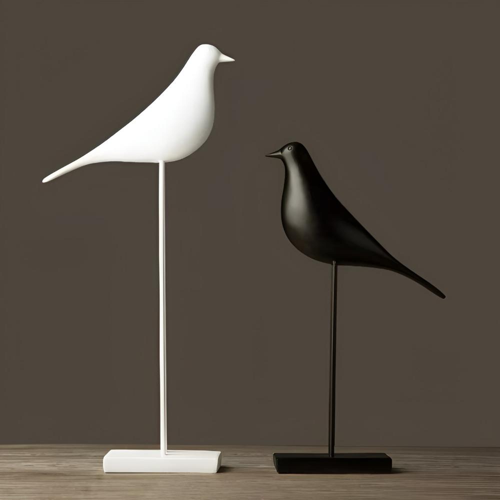 Figur Vogel minimalistisch Schwarz oder Weiß
