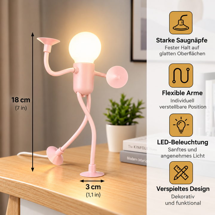 BendyBuddy™ | Flexible LED-Lampe mit Saugnäpfen – Kreatives Licht, das sich überall anpasst