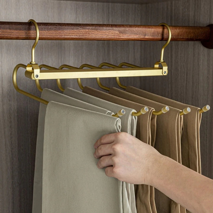 Porte-pantalons pivotant en aluminium pour 6 pantalons