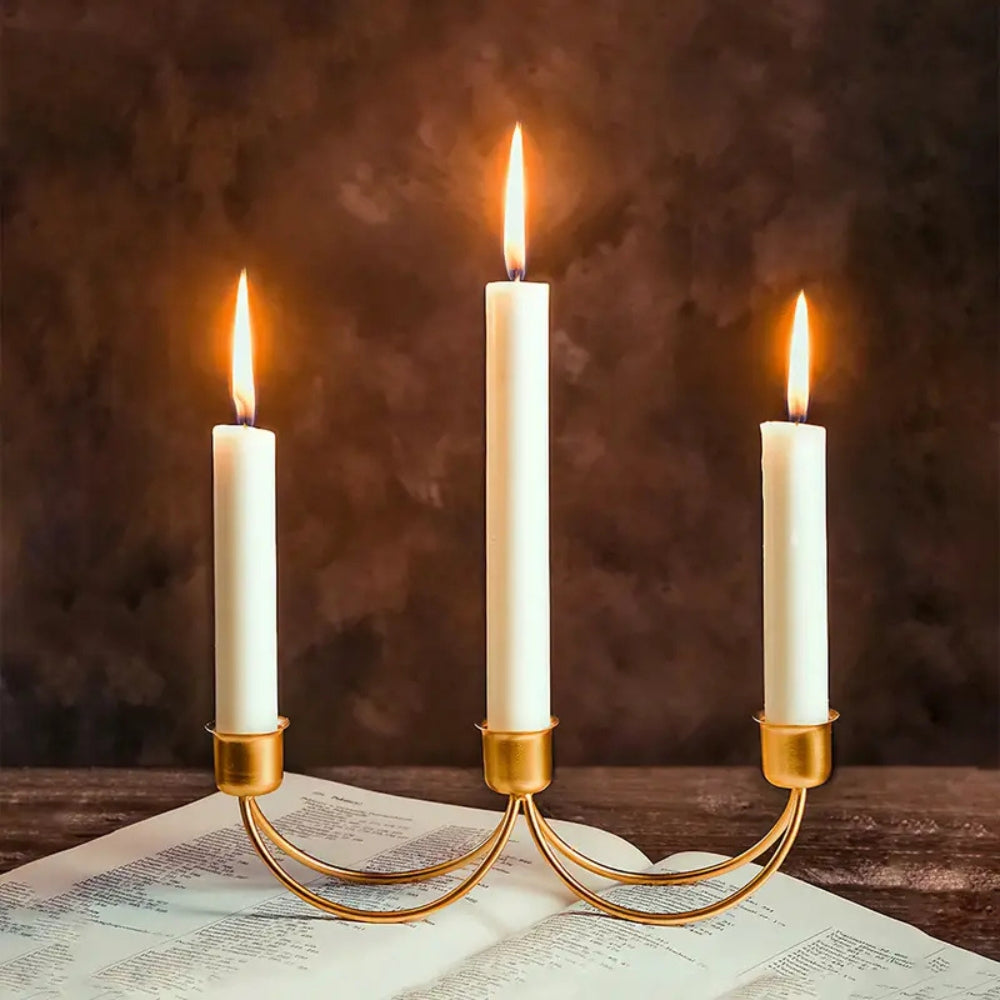 Kerzenhalter Eisen goldfarben 3er-Set
