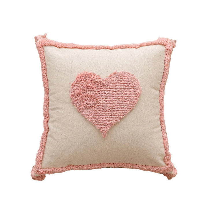 Kissenbezug Chenille Blüten und Kirschen mit Quasten 45x45 cm