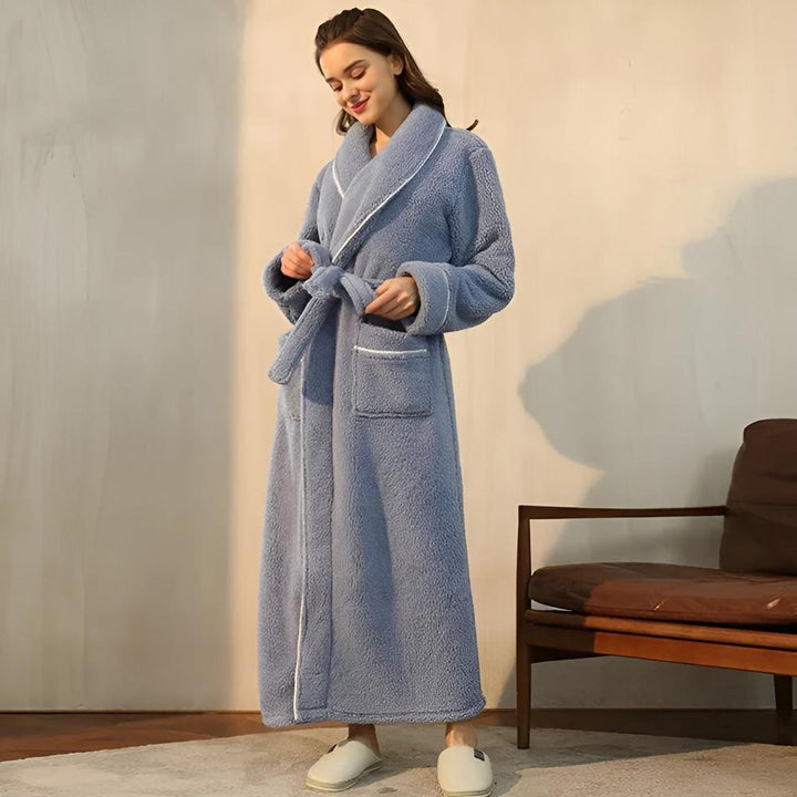 Bademantel Fleece mit Sherpa