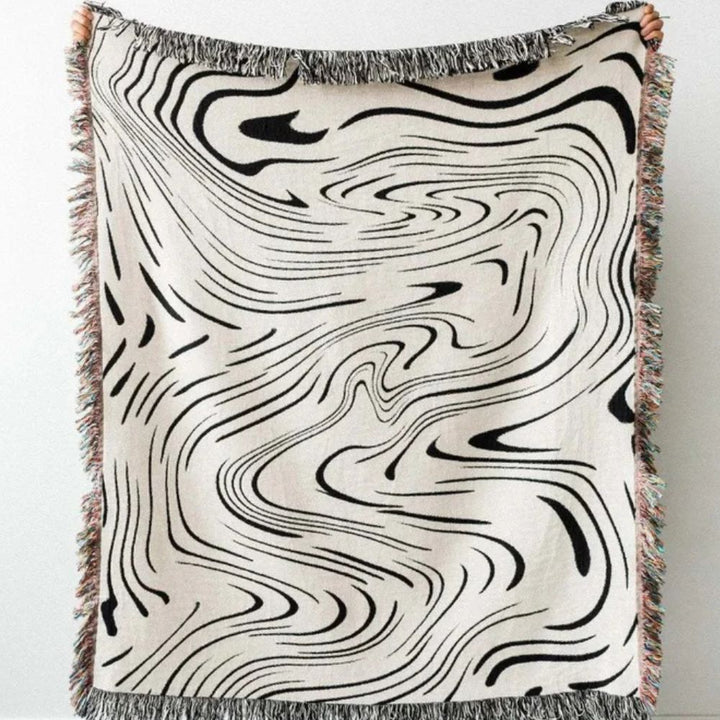 Plaid en coton tissé à motif marbré