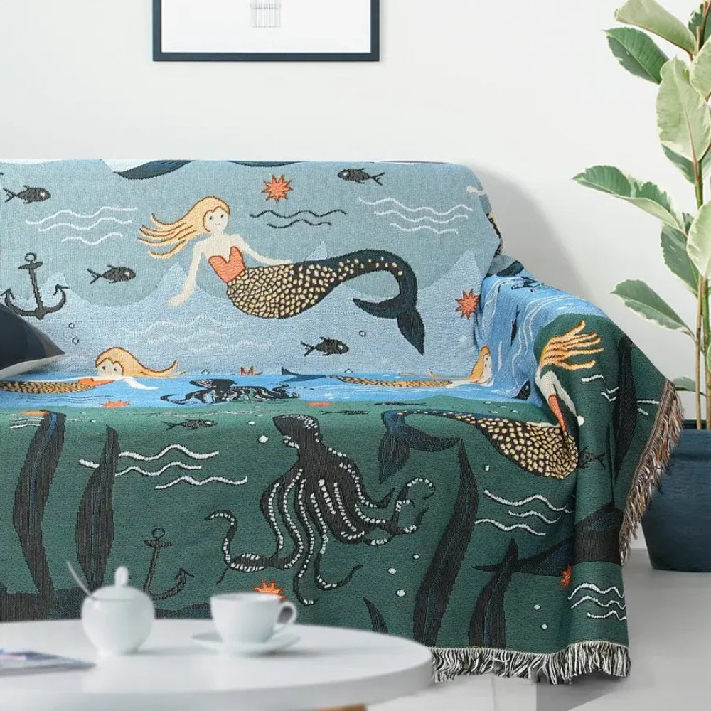 Sofaüberwurf Unterwassermotiv