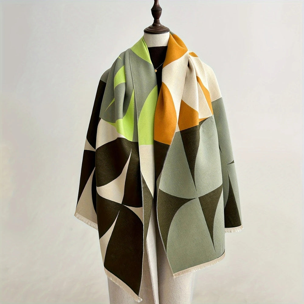 Wendbarer zweifarbiger Poncho-Schal