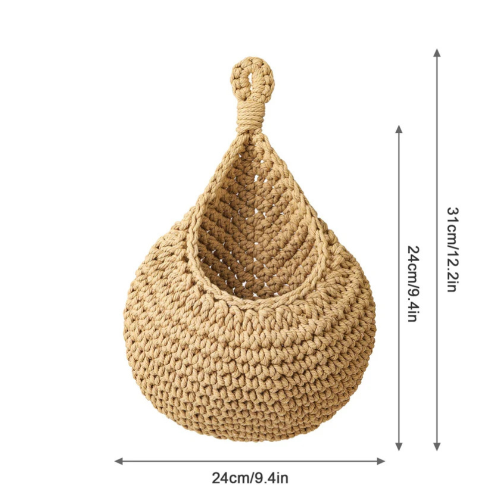 Panier suspendu en jute tressé