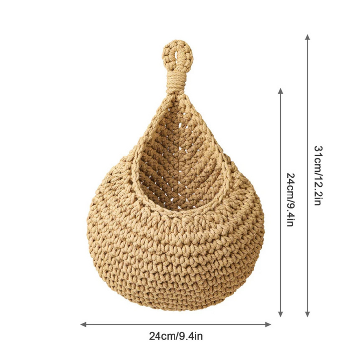 Panier suspendu en jute tressé