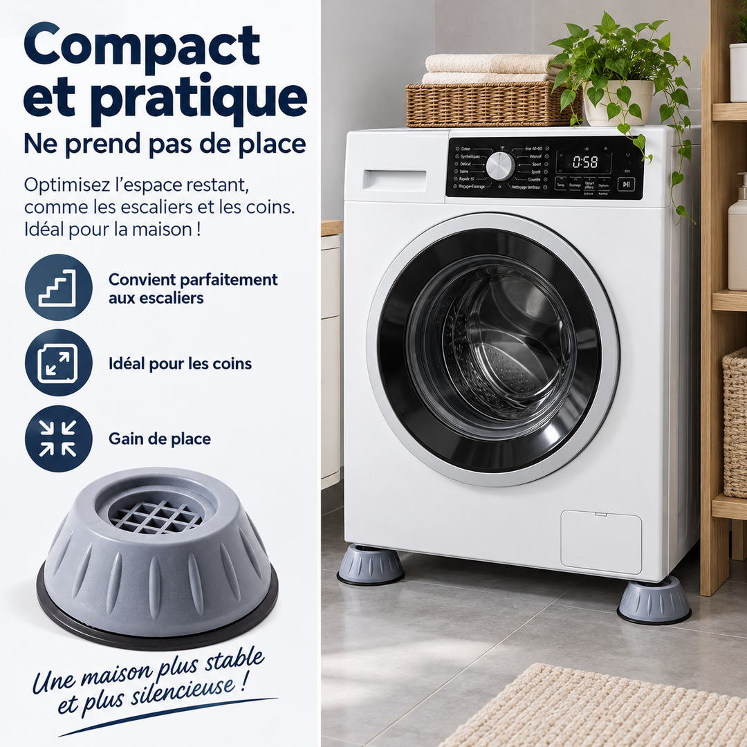 Patins anti-vibration pour lave-linge, lot de 4