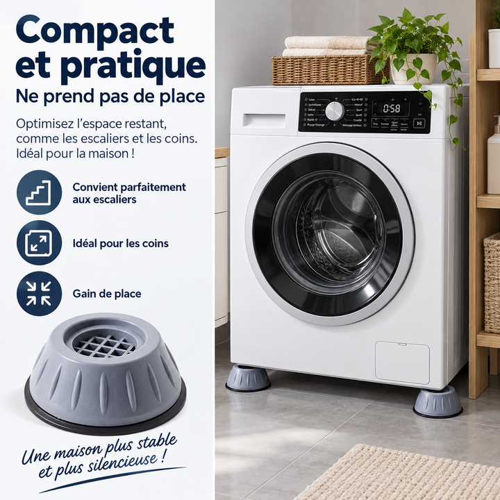 Patins anti-vibration pour lave-linge, lot de 4