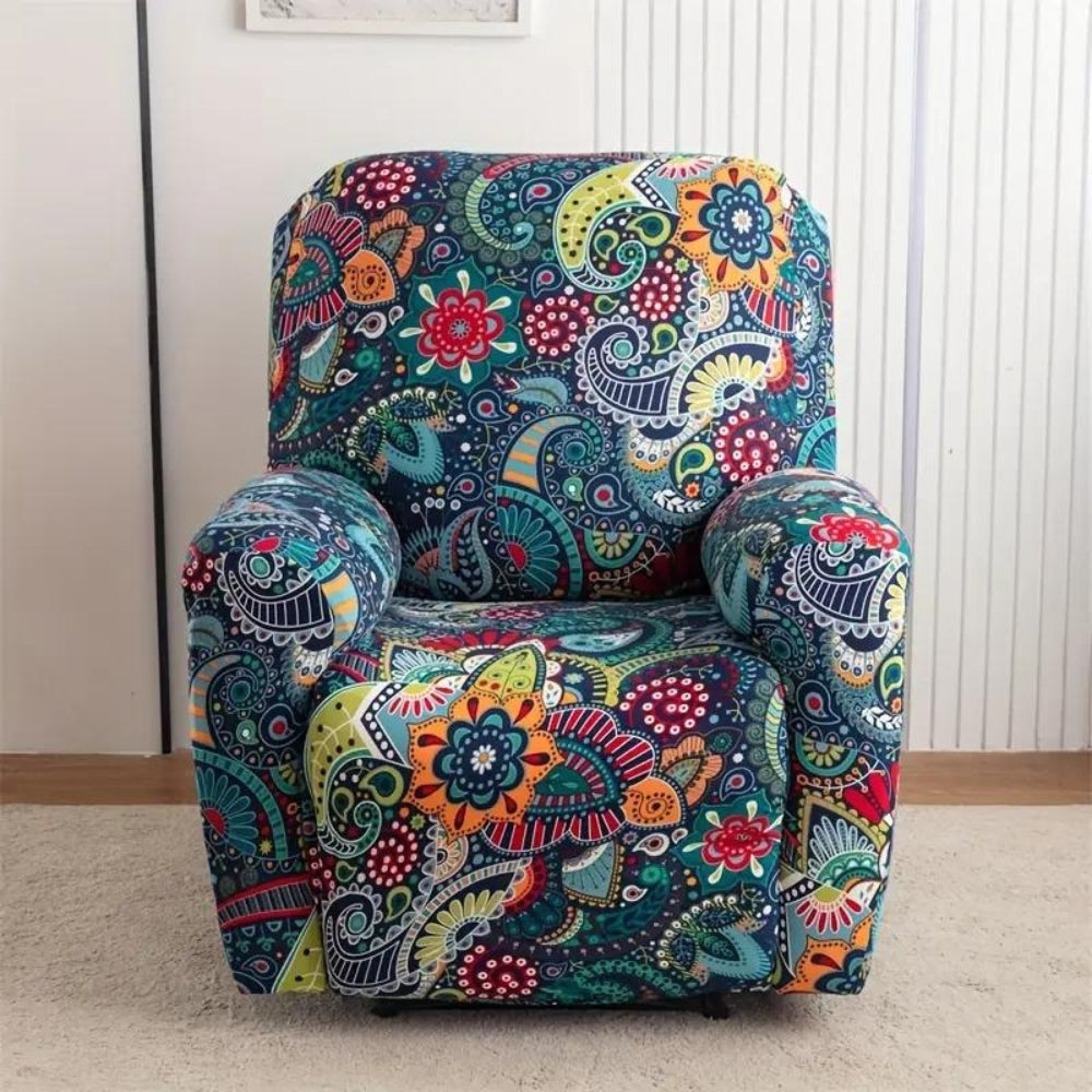 Sesselbezug Blüten- und Ornamentmuster