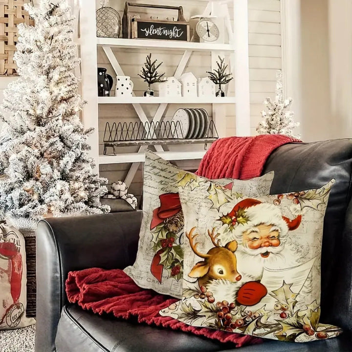Kissenbezug Weihnachten Landhausstil 45x45 cm