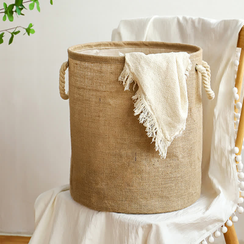 Panier à linge coton-lin doublé