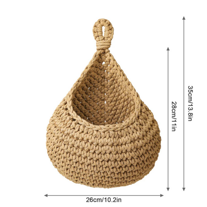 Panier suspendu en jute tressé