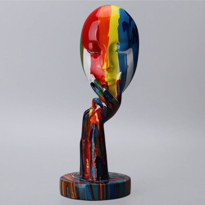 Skulptur Gesicht farbig abstrakt