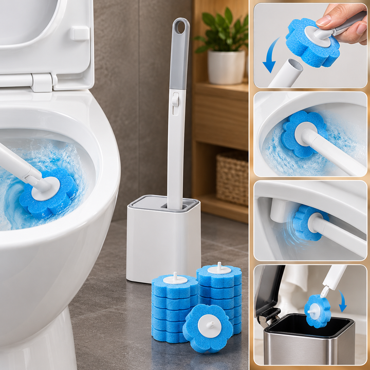 Brosse WC jetable avec recharges éponge