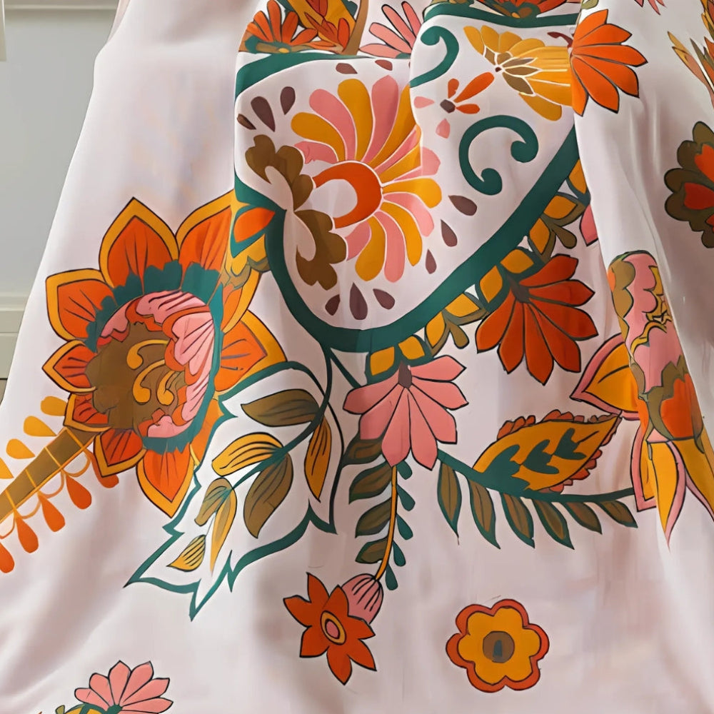 Baumwoll-Badetuch mit Blumenmuster 90 x 170 cm