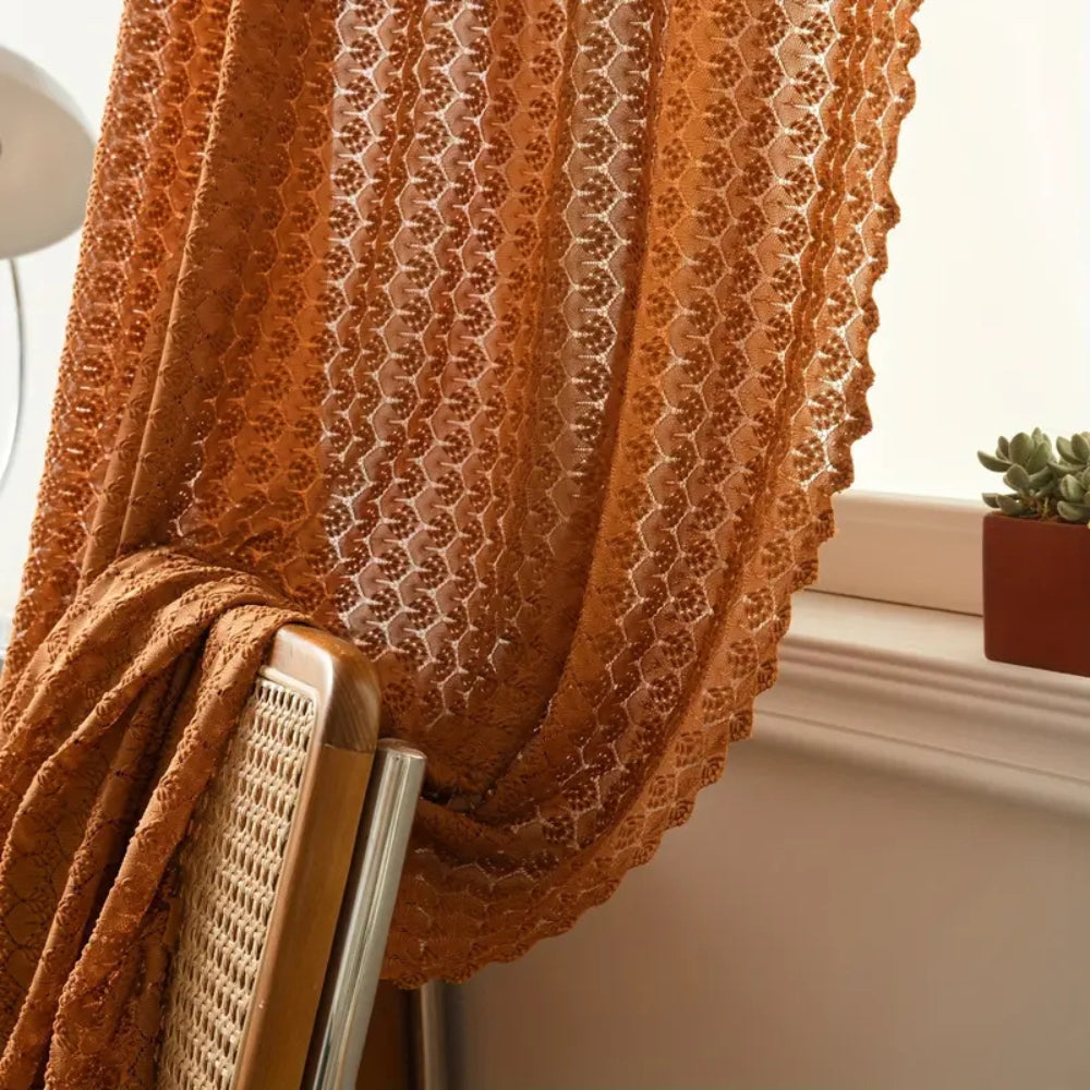 Vorhang Häkeloptik Boho lichtdurchlässig